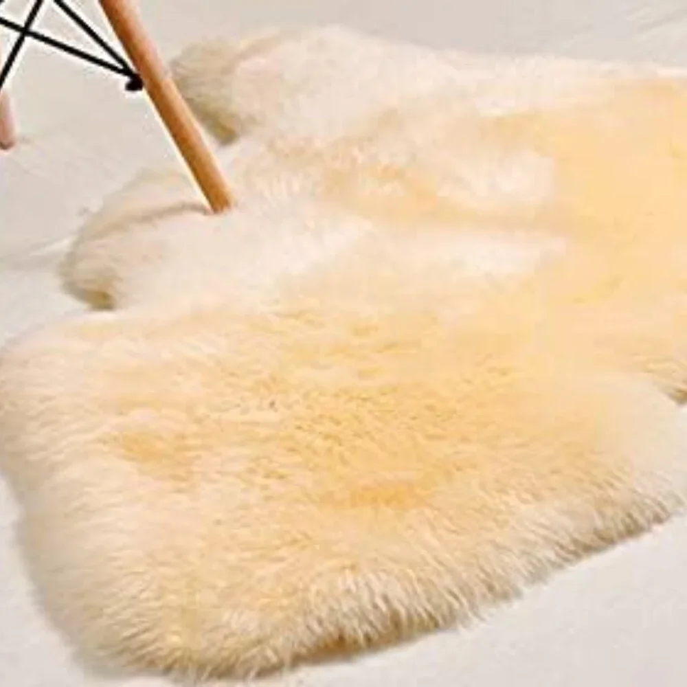 New Premium Genuine Sheepskin Rug Beige Real Australia Sheepskin Natural Luxury